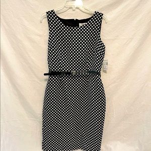 NWT black polka dot dress with belt